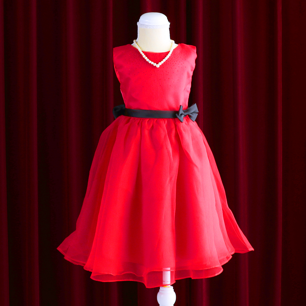 120cmドレス1｜キッズフォーマルドレス｜7歳｜6歳｜赤｜発表会｜結婚式  